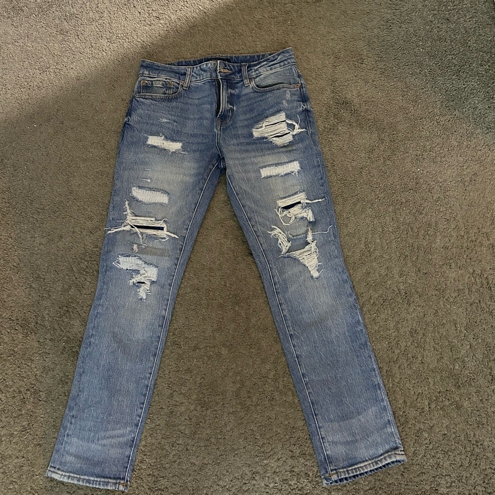 Aeropostale Men's Slim Jeans - Distressed Blue